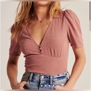 Abercrombie Puff Sleeve Bodysuit Size Small